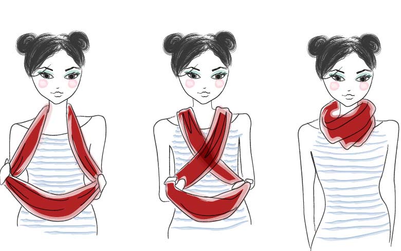 Как правильно одевать снуд на голову и шею