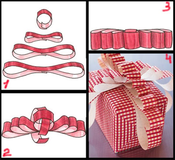 Мастер-класс: как сделать бант из бумаги для оформления новогоднего подарка за 10 минут